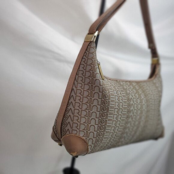 Pierre Cardin Tan Shoulder Bag Double Handle Zip Closer Geometric One Size - Picture 13 of 16